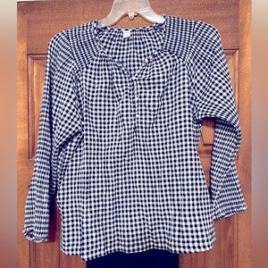 Old Navy navy and white gingham top